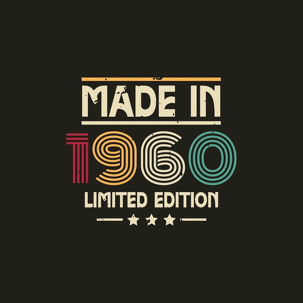 Hecho en edición limitada divertido estilo vintage retro tipografía ilustración vectorial para camiseta