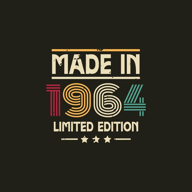Hecho en edición limitada divertido estilo vintage retro tipografía ilustración vectorial para camiseta