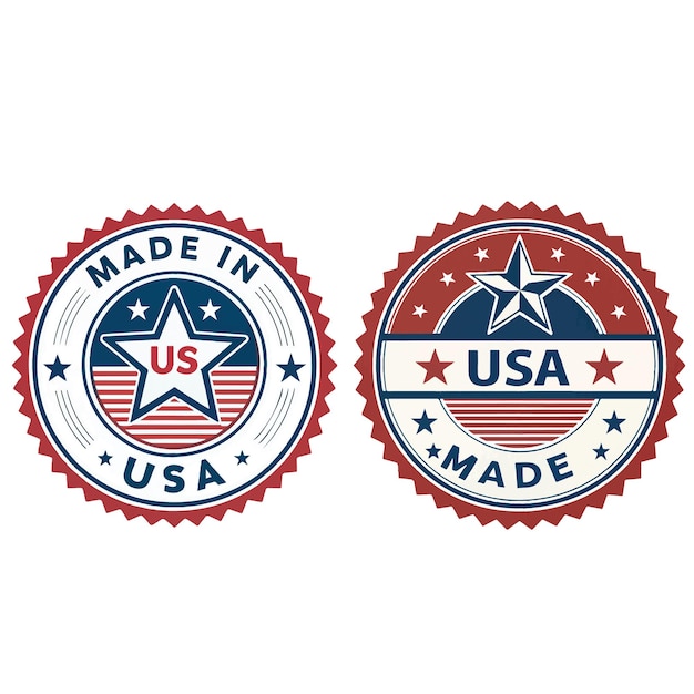 Hecho en los Estados Unidos de América Signos etiqueta sello logotipo y etiqueta insignia plantilla logotipo americano