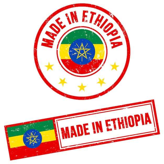 Vector hecho en etiopía sello de sello estilo grunge