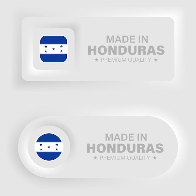 Hecho en Honduras neumórfico gráfico y etiqueta Elemento de impacto para el uso que desea hacer de él