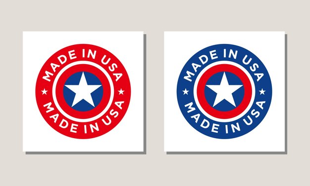 Hecho en icono de estrella de bandera americana de estados unidos