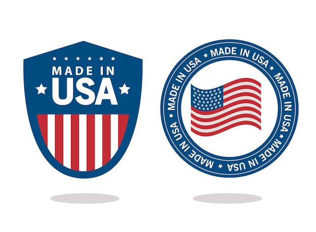 Hecho en los iconos de sellos de Estados Unidos