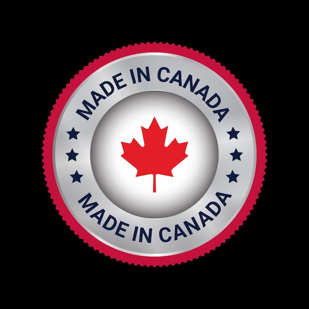 Hecho en insignia de logotipo vectorial de Canadá