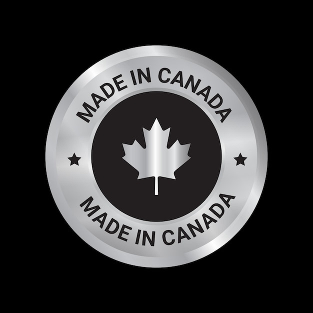Hecho en insignia de logotipo vectorial de Canadá