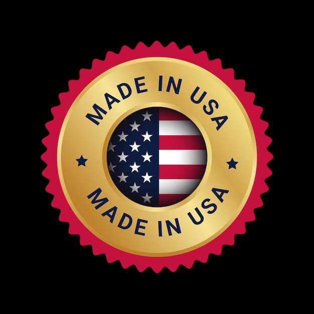 Hecho en insignia de logotipo vectorial de Estados Unidos