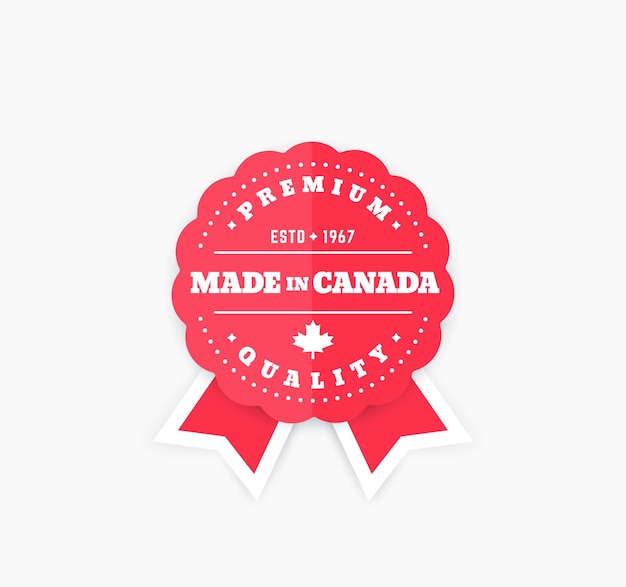 Hecho en insignia de vector de Canadá