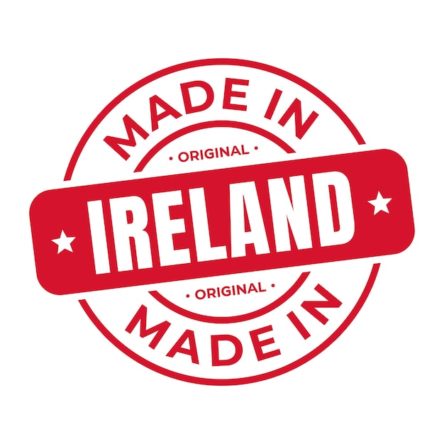 Vector hecho en irlanda sello logo icono símbolo diseño sello nacional producto original insignia vector