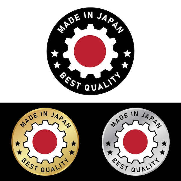 Hecho en Japón Sello de etiqueta de insignia 100 Orgánico Hecho con amor