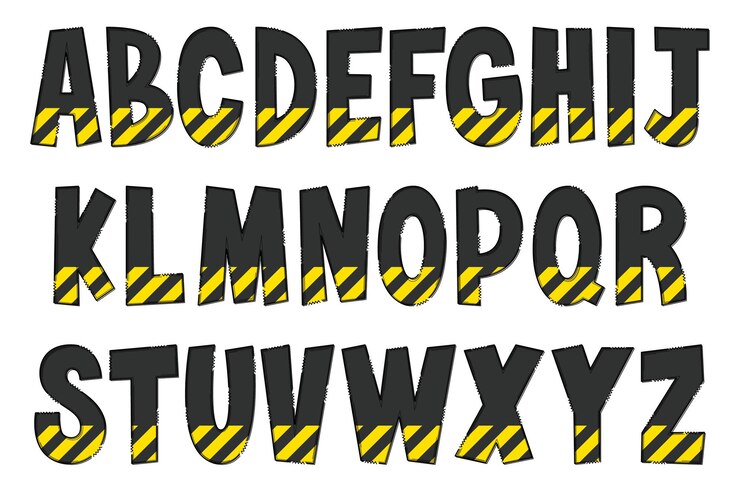 Vector hecho a mano en construcción letras color arte creativo diseño tipográfico