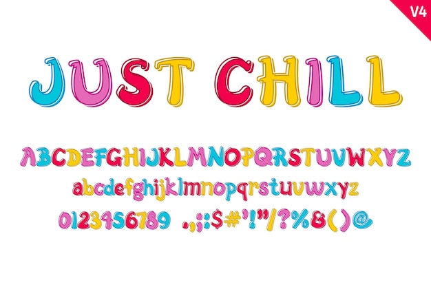 Hecho a mano just chill letters color arte creativo diseño tipográfico