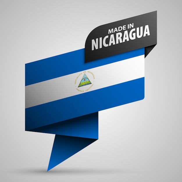 Vector hecho en nicaragua gráfico y etiqueta