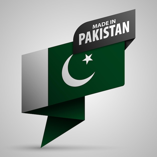 Vector hecho en pakistán gráfico y etiqueta