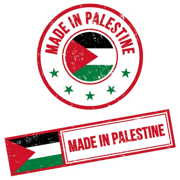 Vector hecho en palestina sello de sello estilo grunge