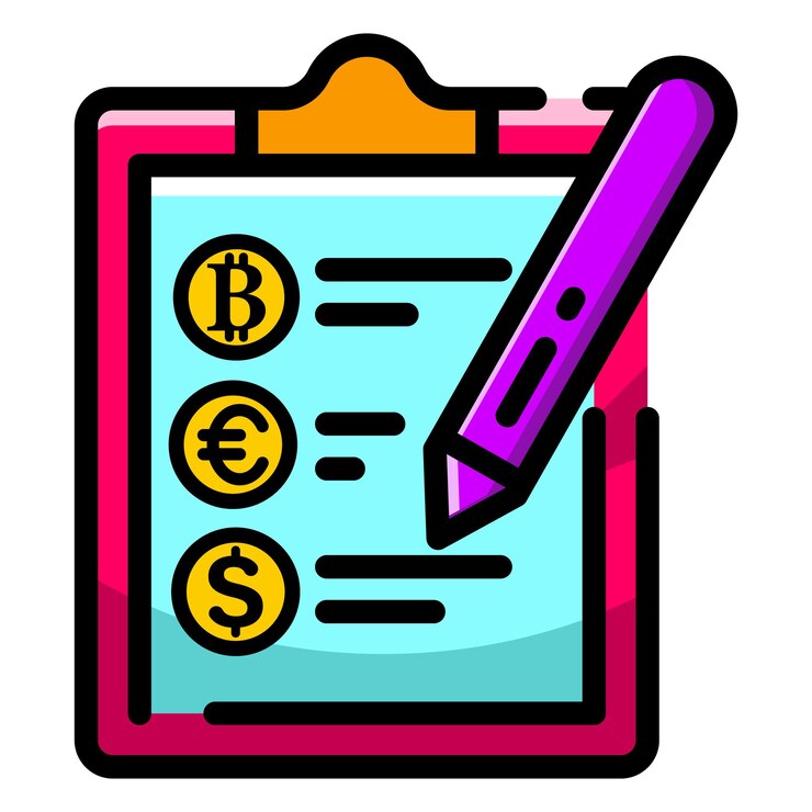 Vector hecho en el reino unido un portapapeles con un bolígrafo y símbolos de moneda icono vectorial