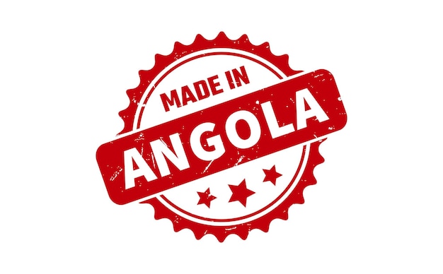 Hecho en sello de goma de Angola