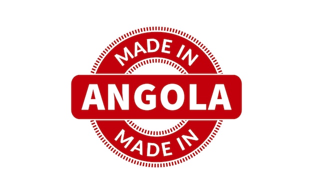 Hecho en sello de goma de Angola