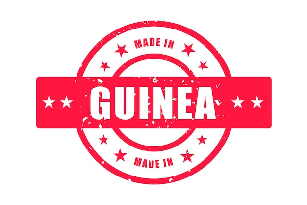 Hecho en sello de goma de Guinea