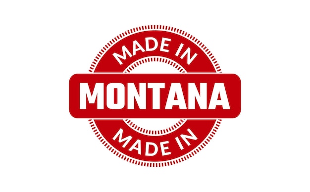 Hecho en el sello de goma de Montana