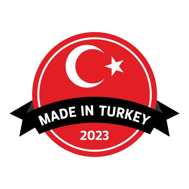 Hecho en Turquía aislado rojo sobre fondo blanco 2023