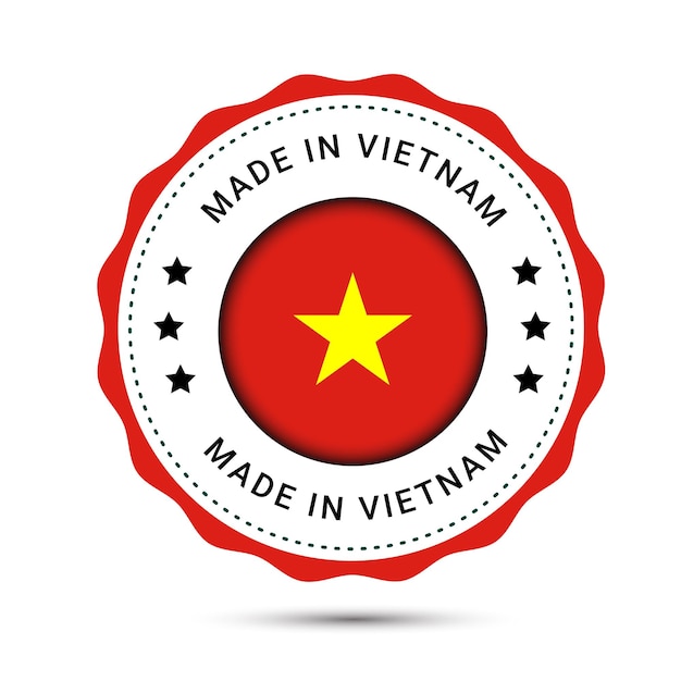 Vector hecho en vietnam etiqueta redonda logotipo moderno hecho en vietnam