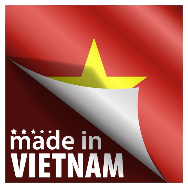 Hecho en Vietnam gráfico y etiqueta