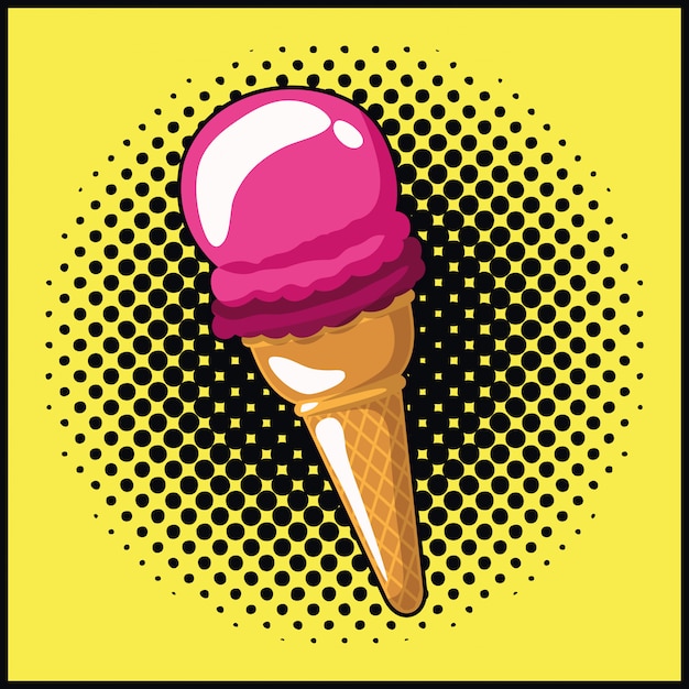 Vector helado al estilo pop art.