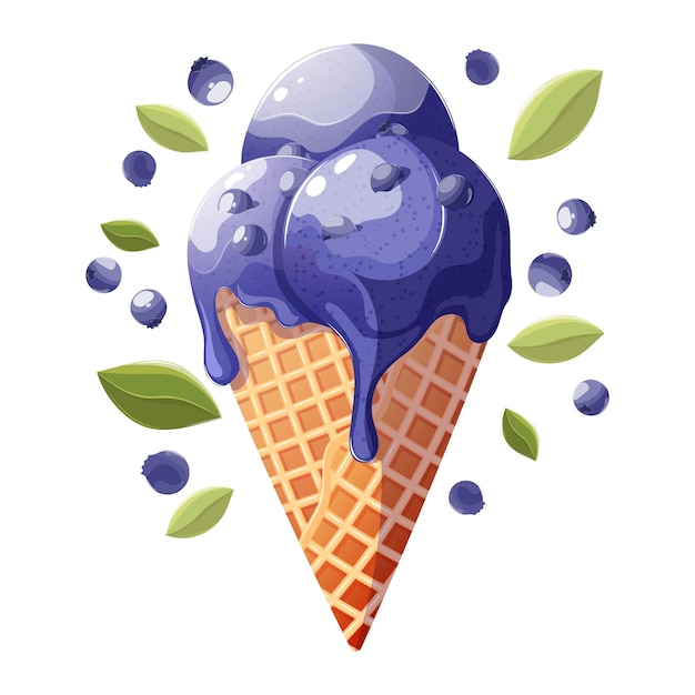 helado de arándanos