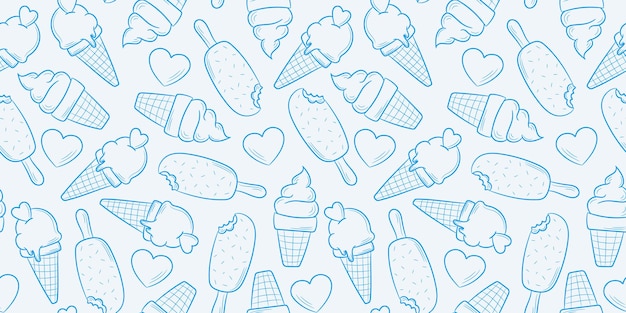 Helado azul vector patrón fondo transparente papel tapiz