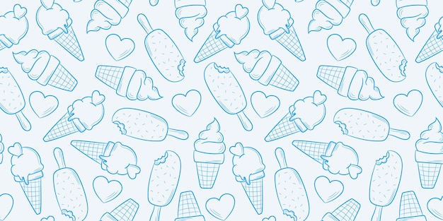 Helado azul vector patrón fondo transparente papel tapiz