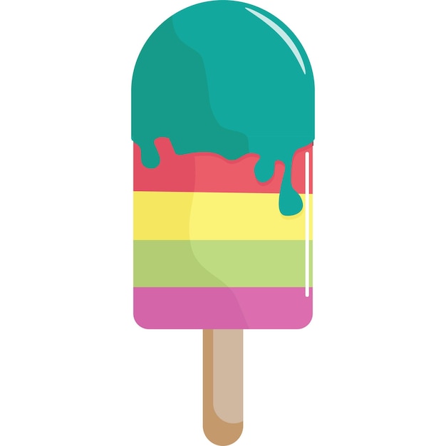 helado de brochetas de colores en verano