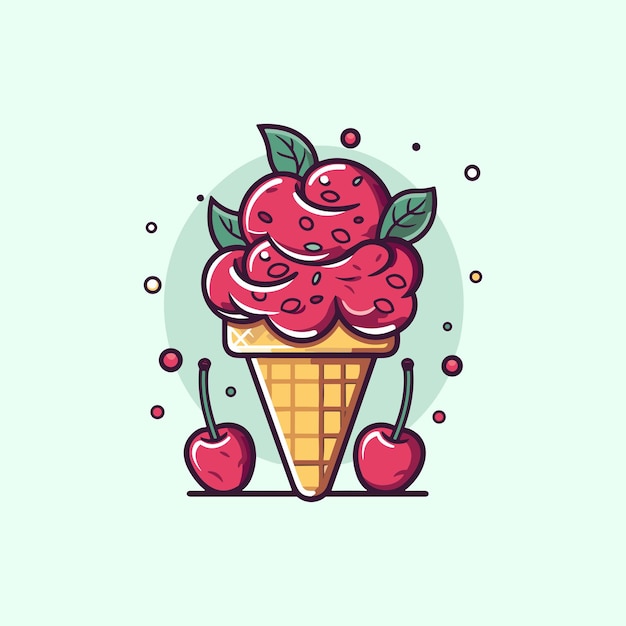 Vector el helado de cereza garcia clip art ilustración