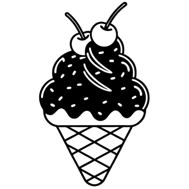Helado con cerezas