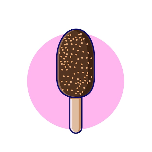 Vector helado de chocolate, icono de ilustración vectorial