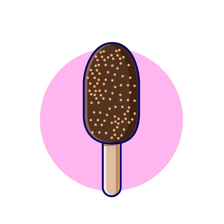 helado de chocolate, icono de ilustración vectorial