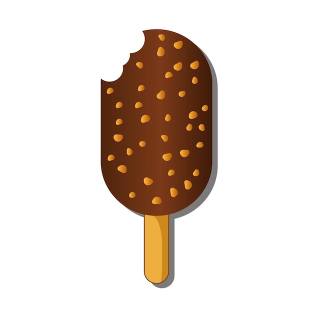 Helado de chocolate con nueces salpicadas en la parte superior