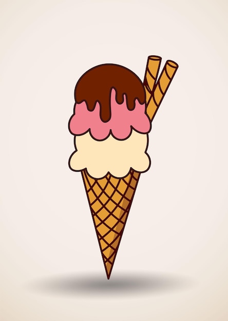 Helado de chocolate realista Diseño en ilustración