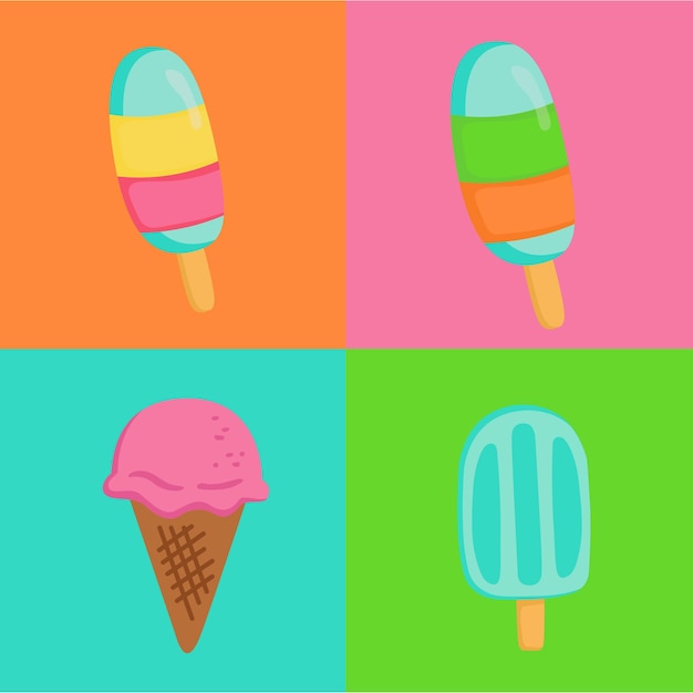 Helado colorido Vector Clipart