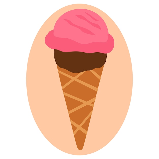 Helado de cono de fresa