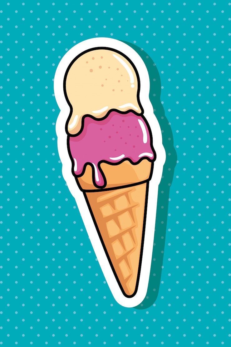 Vector helado delicioso estilo pop art