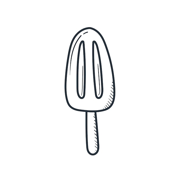 Helado dibujado a mano en estilo garabato Dibujo vectorial ilustración