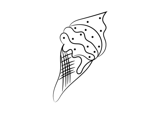Helado dibujado a mano con ilustraciones de flores