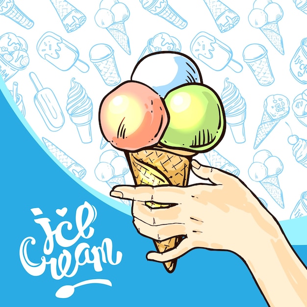 Helado dibujado a mano
