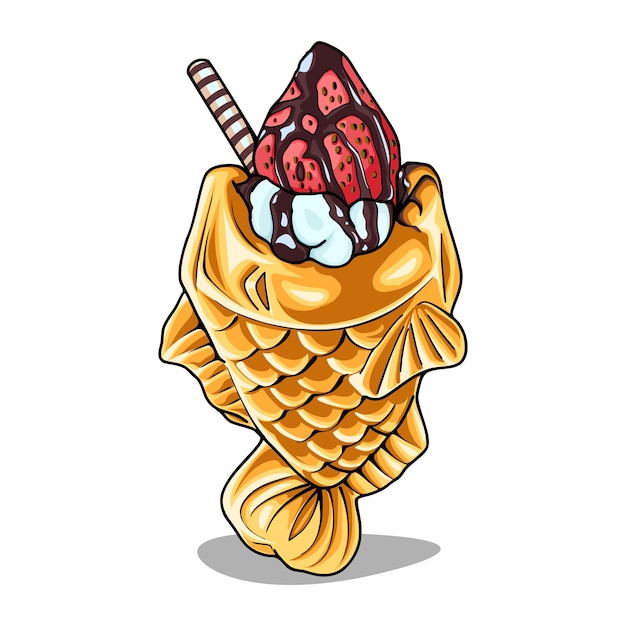 Vector helado con diversos topings