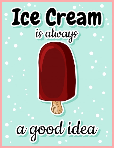 El helado es siempre una buena idea postal linda de dibujos animados