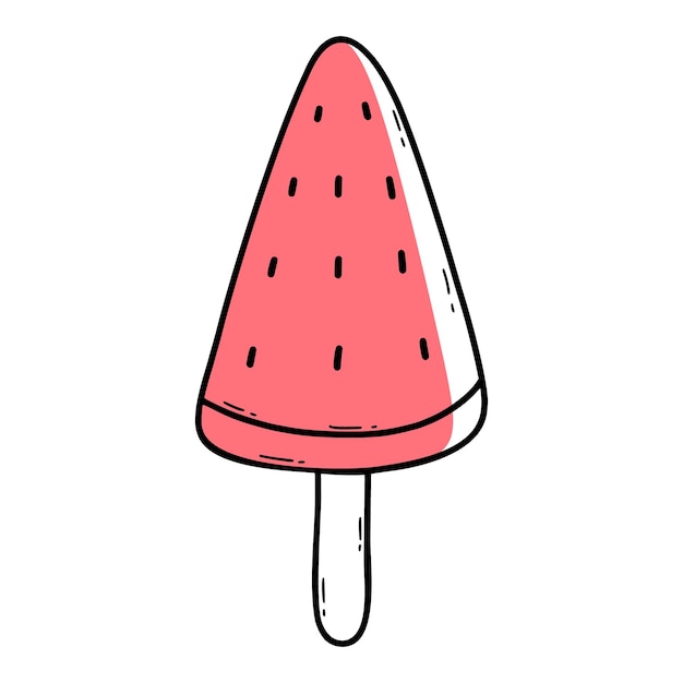 Helado estilo Doodle Ilustración vectorial Pegatina de verano