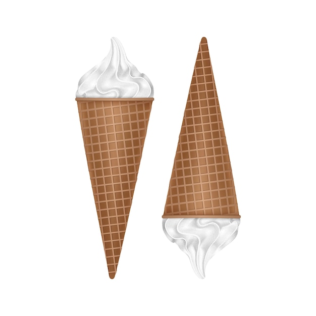 Helado de estilo realista. ilustración sobre fondo claro