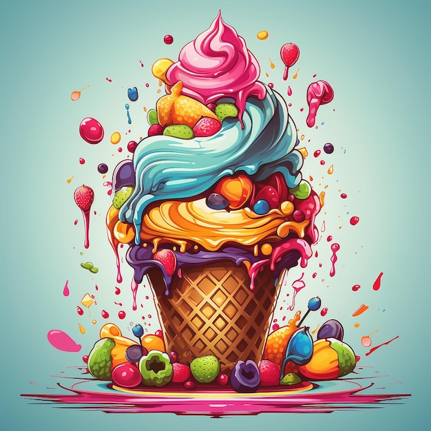 Vector helado y helado