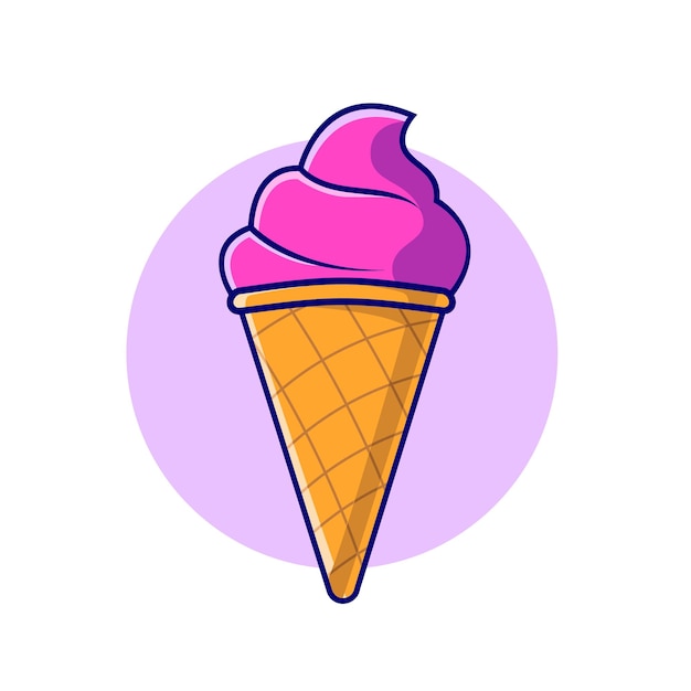 Helado, icono de ilustración vectorial