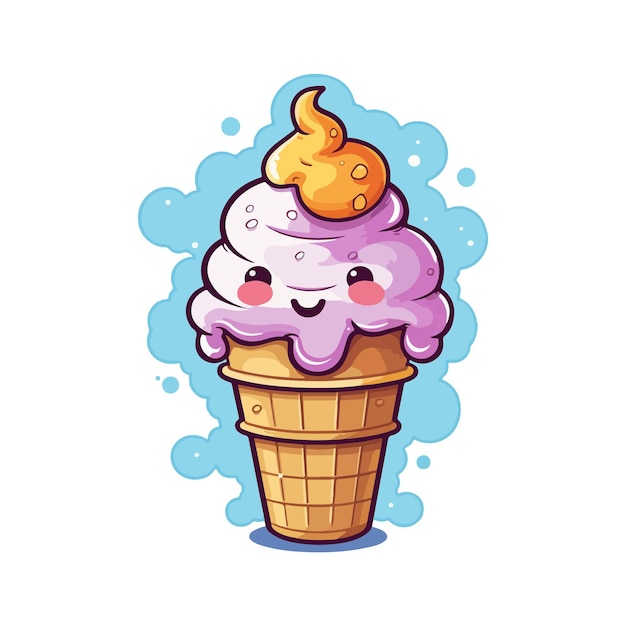 Helado en una ilustración de cono